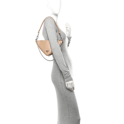 Prada Grace Lux Triangle Logo Embossed Mini Triangle Bag Sabbia 2 of 11