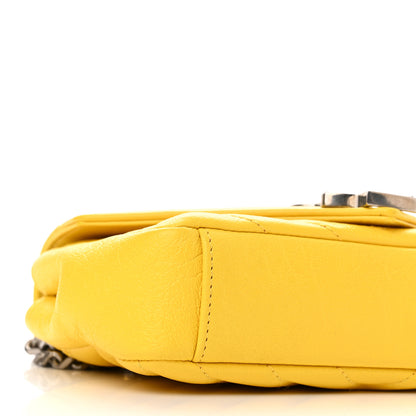 Saint Laurent Calfskin Matelasse Chevron Monogram Classic Baby Chain Bag Jaune 9 of 12