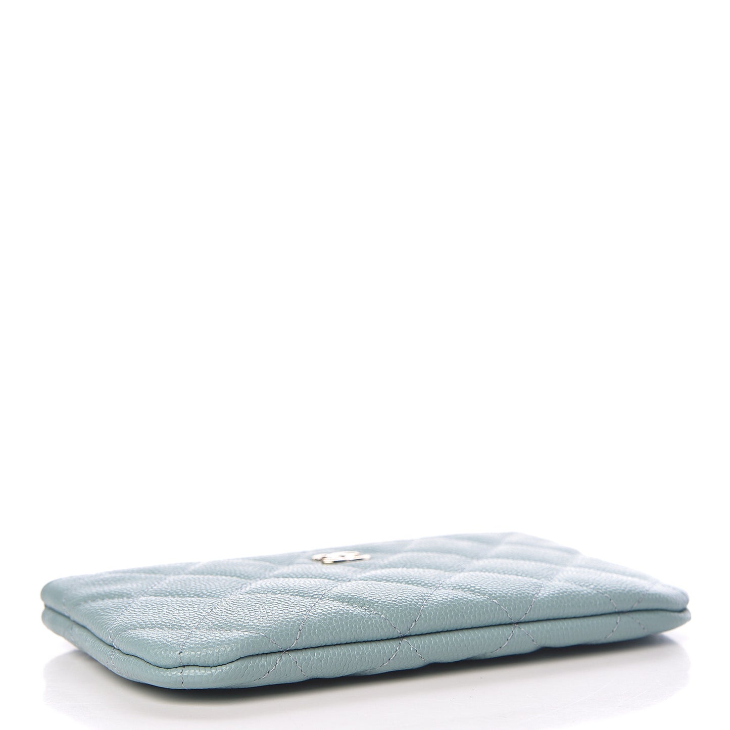 Caviar Quilted Small Cosmetic Case Light Blue