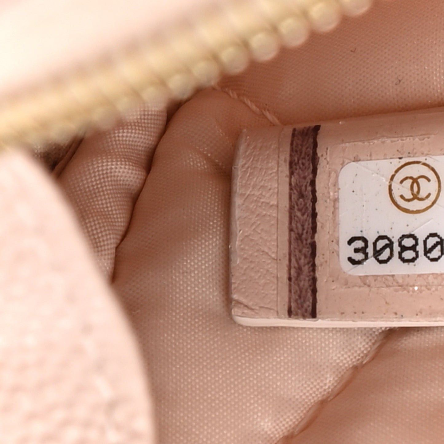 Caviar Quilted Small Curvy Pouch Cosmetic Case Light Pink