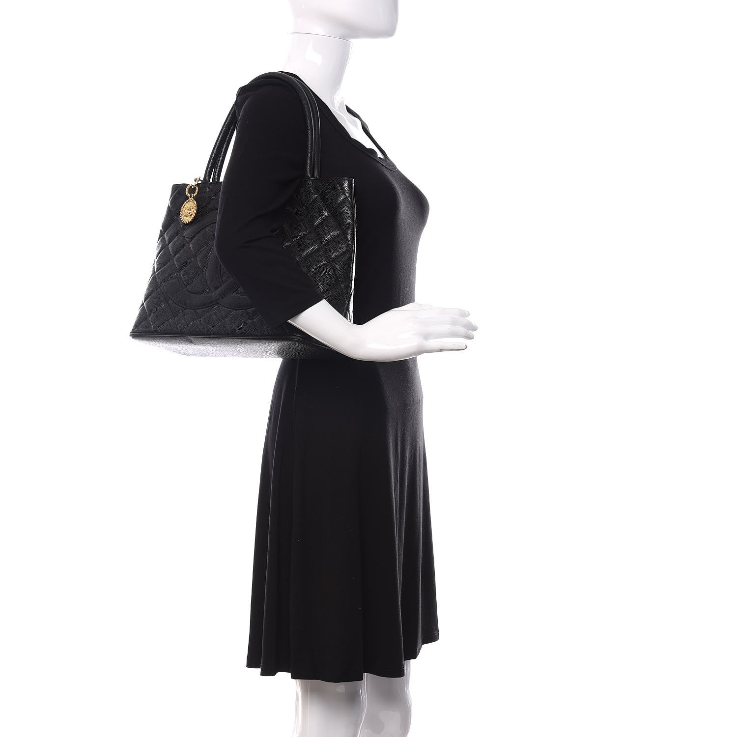 Chanel Caviar Quilted Medallion Tote Black 2 of 15