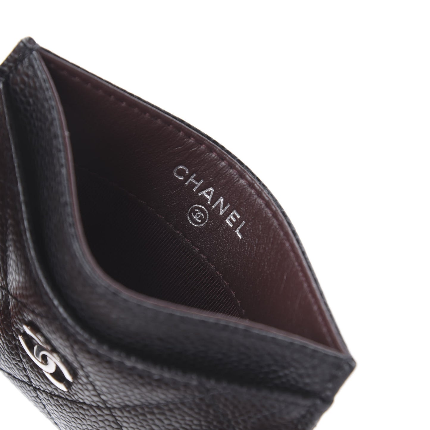 Caviar Quilted Card Holder Black