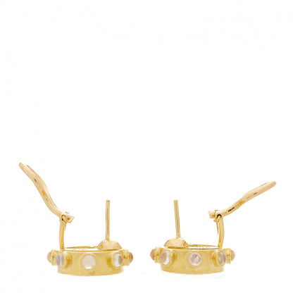 Elizabeth Locke 19K Yellow Gold Venetian Glass Moonstone Clip On Earrings 3 of 4