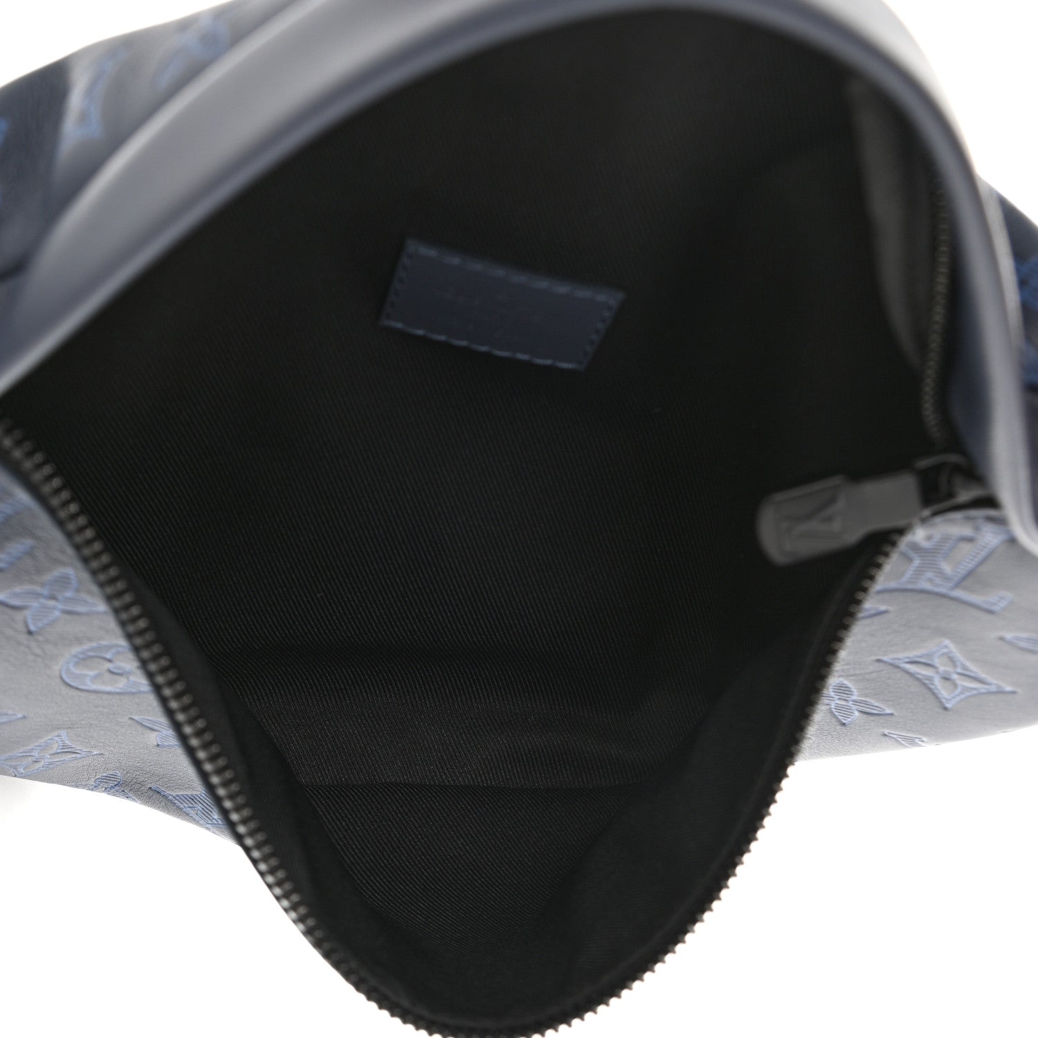 Louis Vuitton Calfskin Monogram Shadow Discovery Bumbag PM Navy Blue 4 of 10