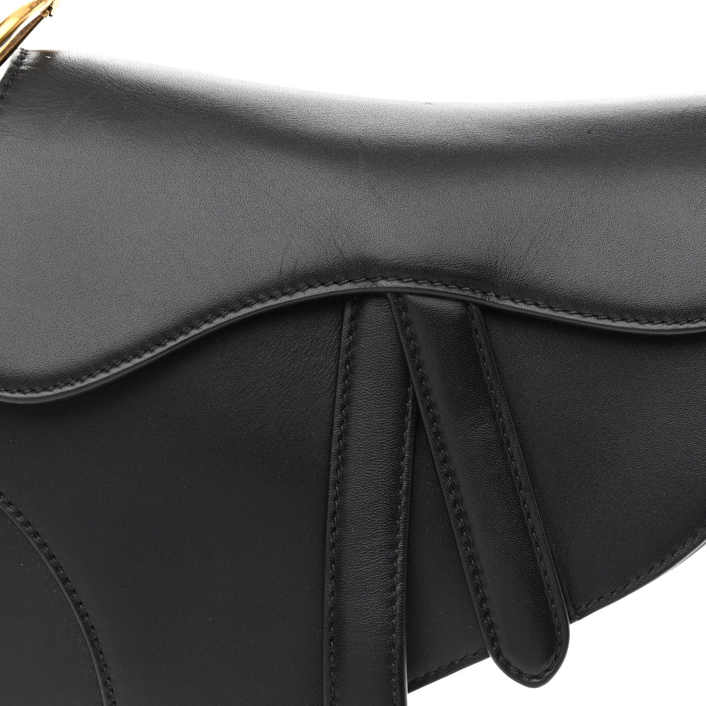 Calfskin Mini Saddle Bag Black