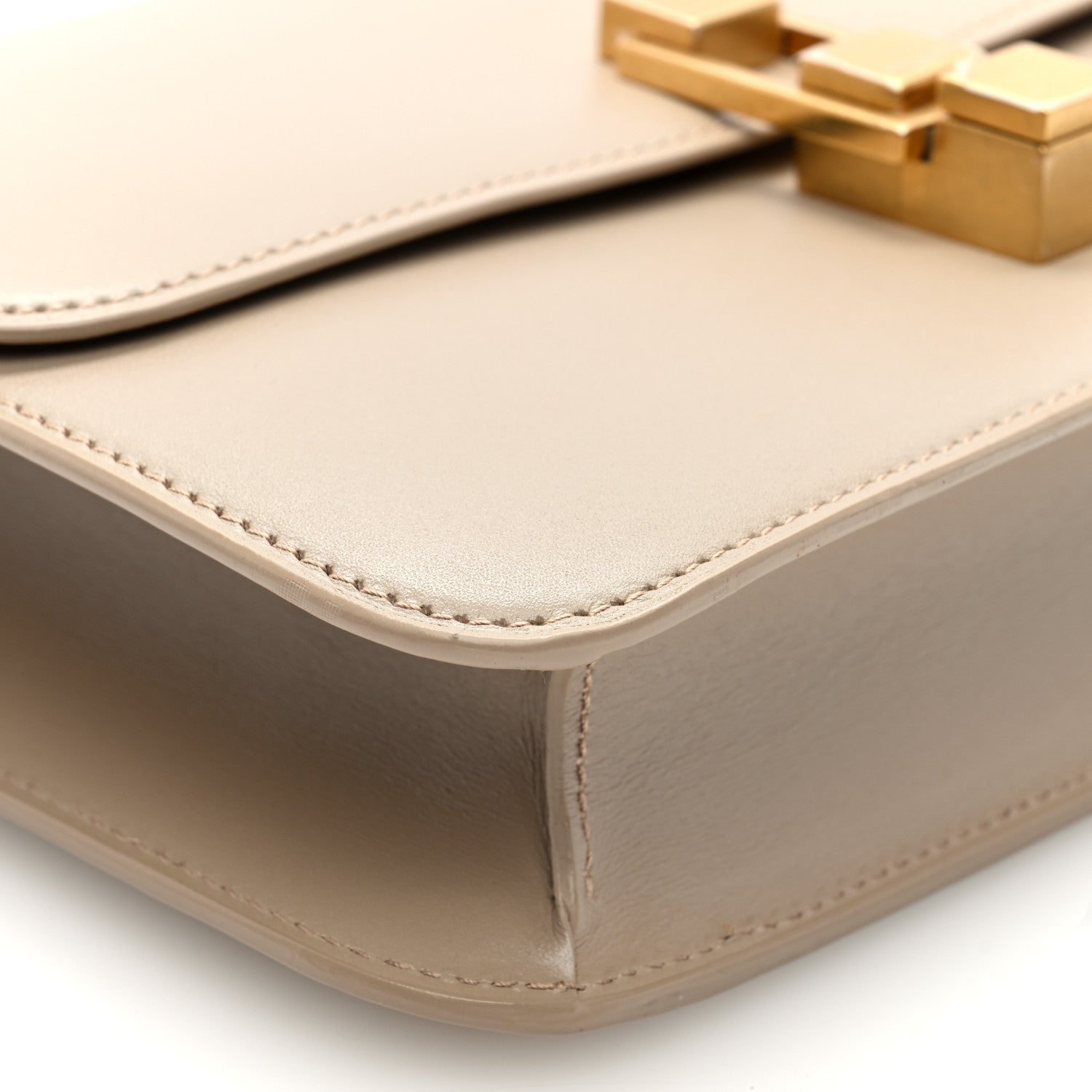 Saint Laurent Smooth Calfskin Le Carre Satchel Dark Beige 8 of 9