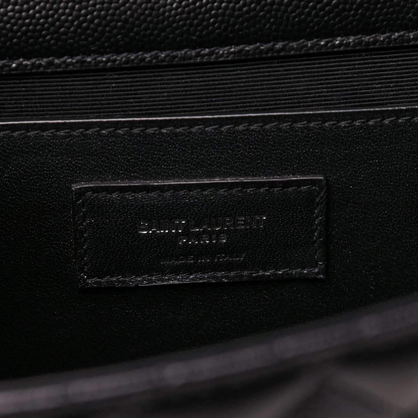 Grain De Poudre Textured Mixed Matelasse Triquilt Medium Monogram Satchel Black