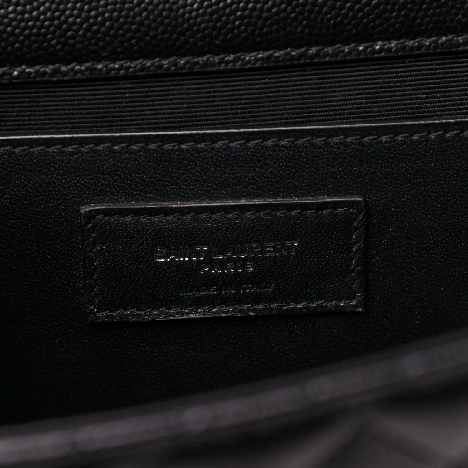 Saint Laurent Grain De Poudre Textured Mixed Matelasse Triquilt Medium Monogram Satchel Black 7 of 10