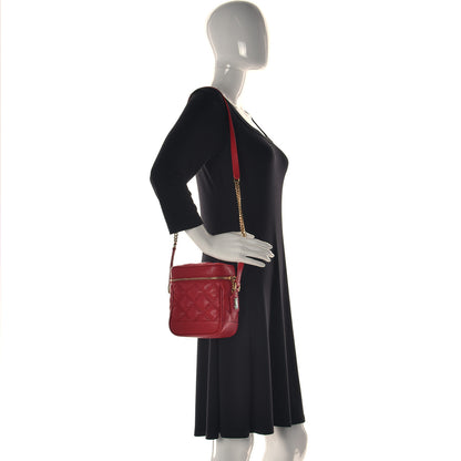 Saint Laurent Grain de Poudre Quilted 80's Vanity Bag Red 2 of 12