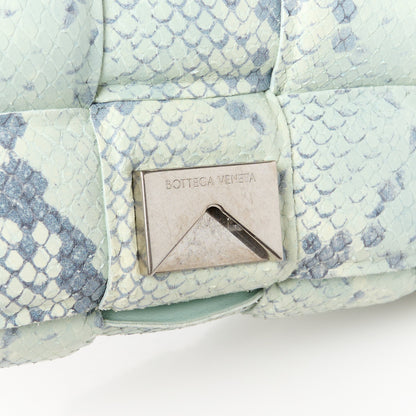 Bottega Veneta Goatskin Python Embossed Padded Cassette Crossbody Bag Dew Black Silver 9 of 12