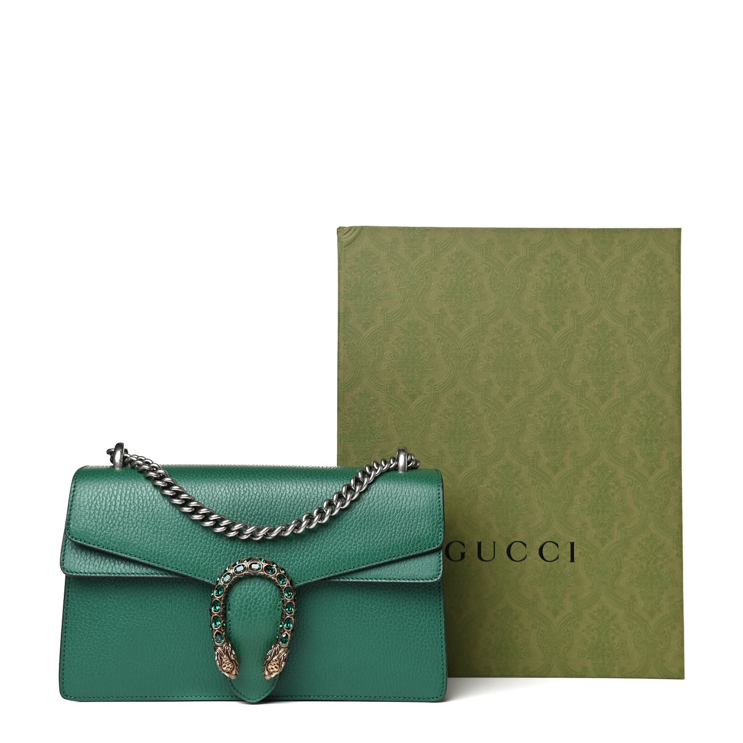 Pebbled Calfskin Small Dionysus Shoulder Bag Emerald