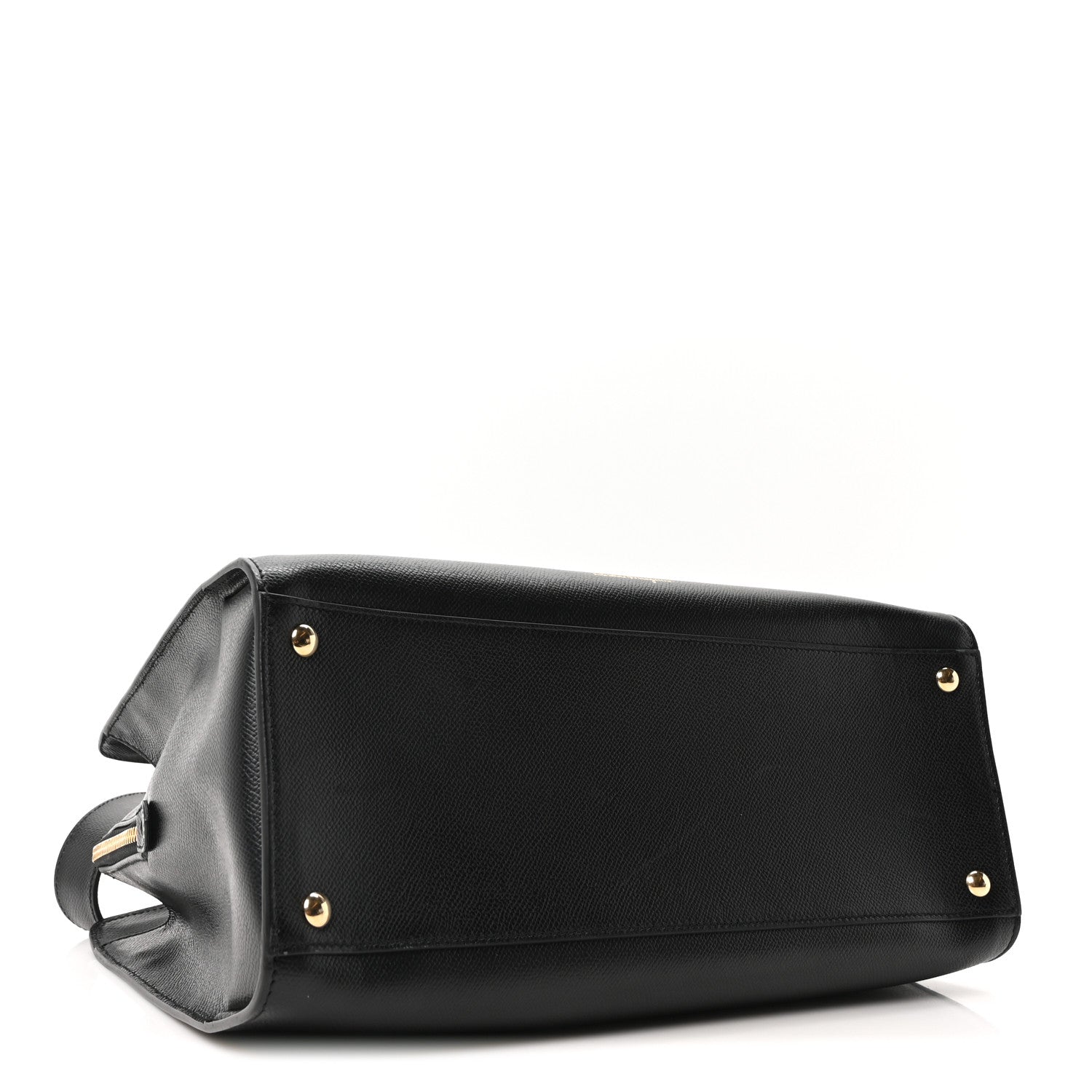 Salvatore Ferragamo Hammered Calfskin Today Satchel Black 4 of 9