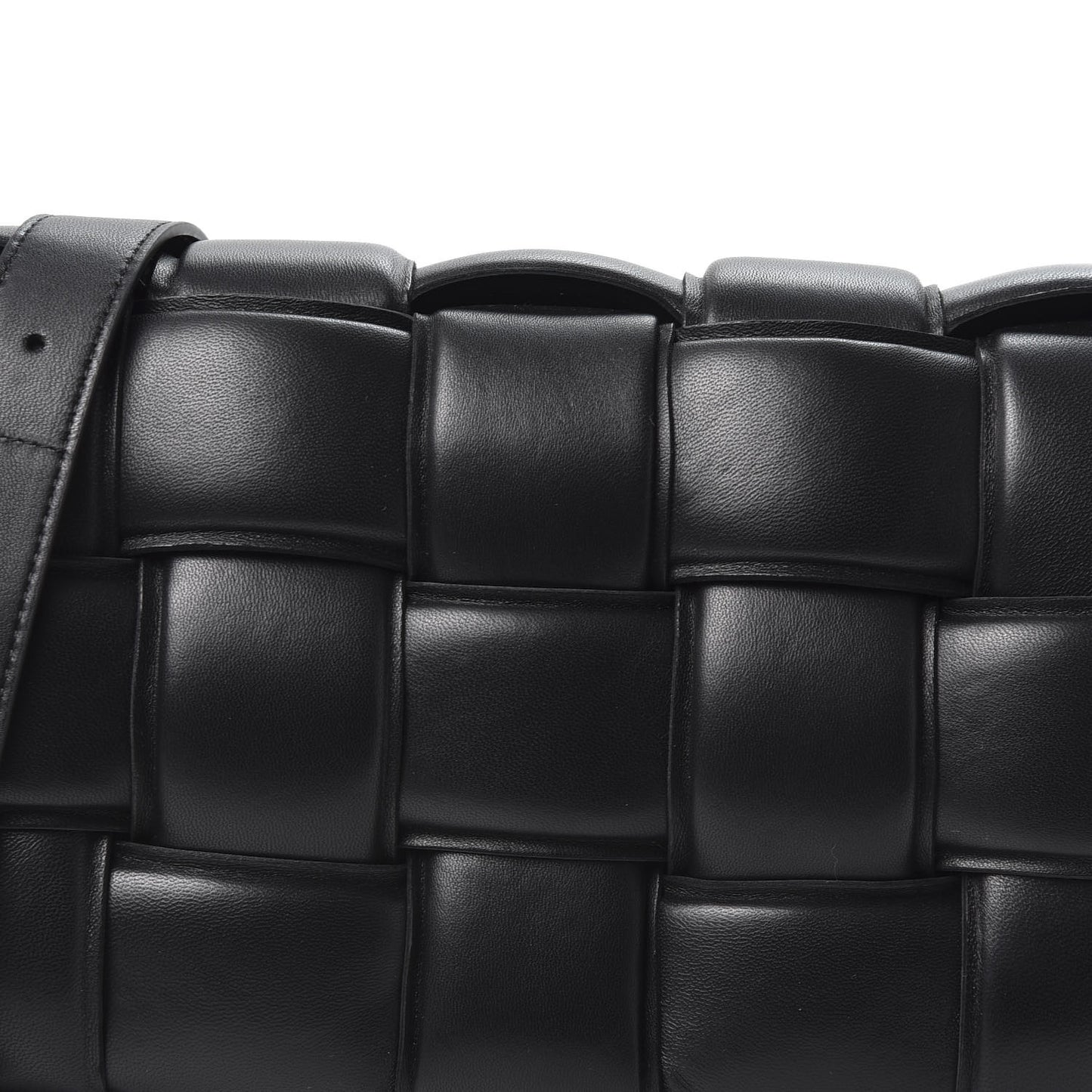 Nappa Maxi Intreccio Padded Cassette Crossbody Bag Black
