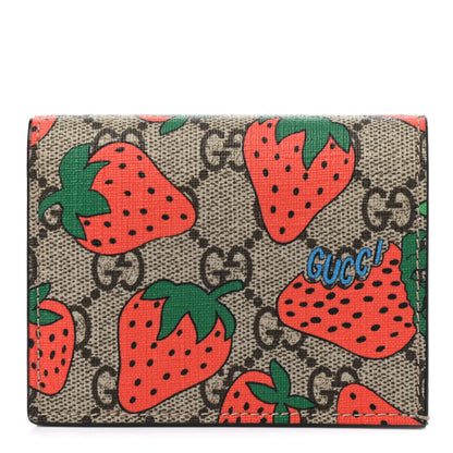 Gucci GG Supreme Monogram Strawberry Card Case 1 of 8