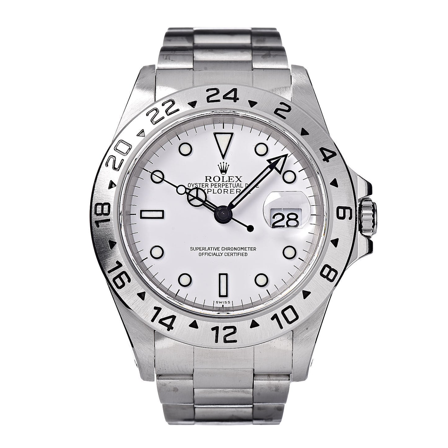 Stainless Steel 40mm Oyster Perpetual Date Explorer II Watch White 16570