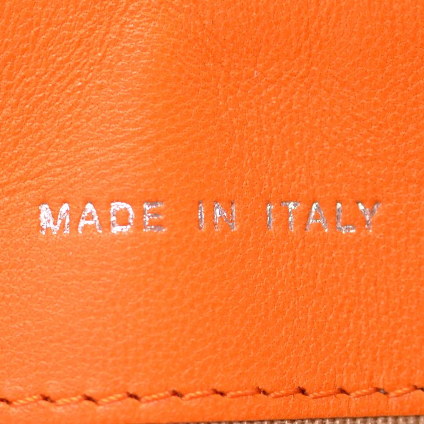 Lambskin Zip Around Wallet Green Orange