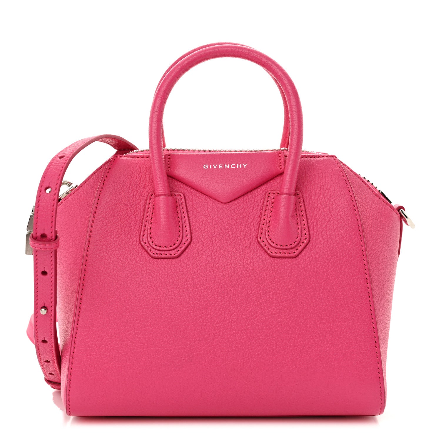 Givenchy Sugar Goatskin Mini Antigona Neon Pink 2 of 10