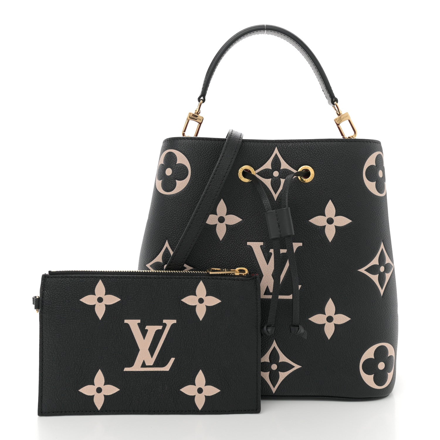 Louis Vuitton Empreinte Monogram Giant Neonoe MM Black Beige 2 of 10