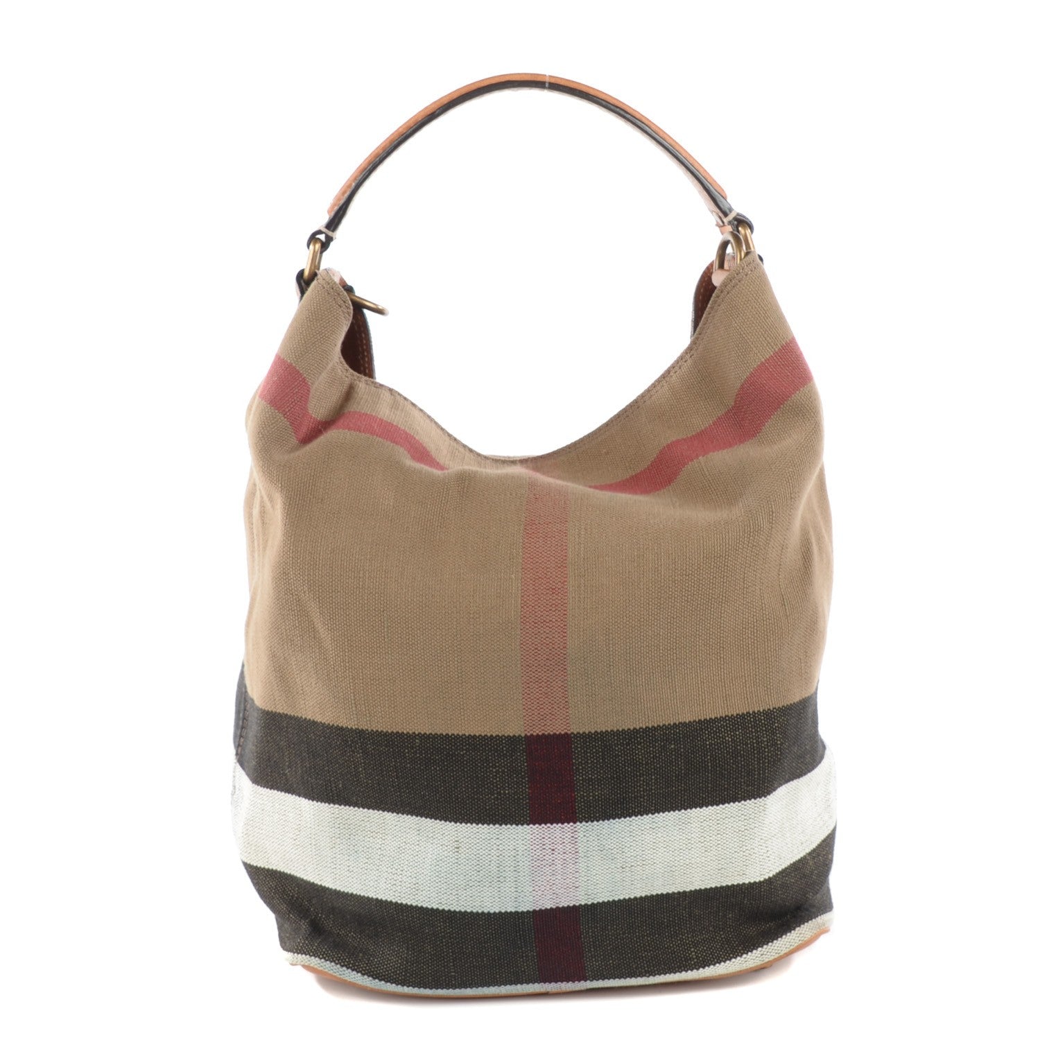 Burberry Canvas Mega Check Medium Susanna Hobo Saddle Brown 1 of 9