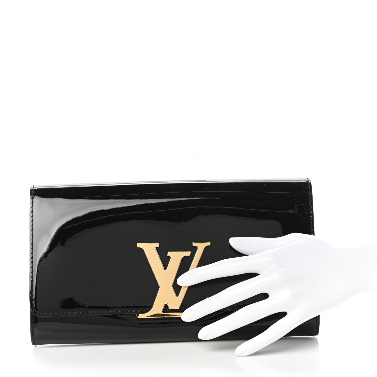 Louis Vuitton Patent Louise Clutch Black 2 of 6