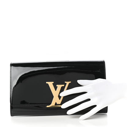 Louis Vuitton Patent Louise Clutch Black 2 of 6