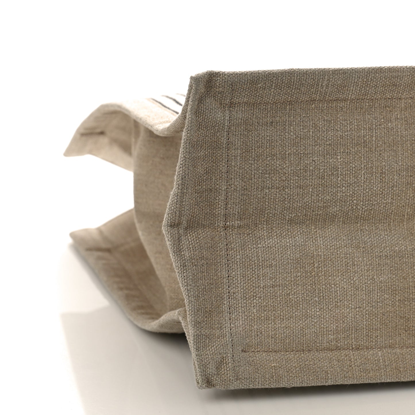 Embroidered Cotton Linen Rive Gauche Noe Tote Natural Black