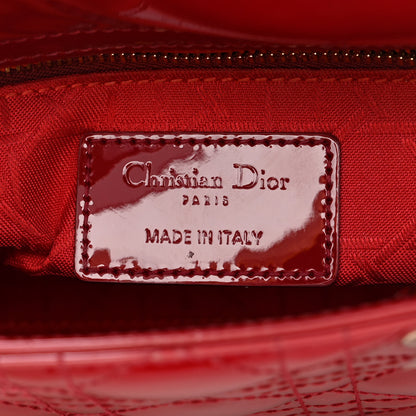 Christian Dior Patent Cannage Mini Lady Dior Red 6 of 9
