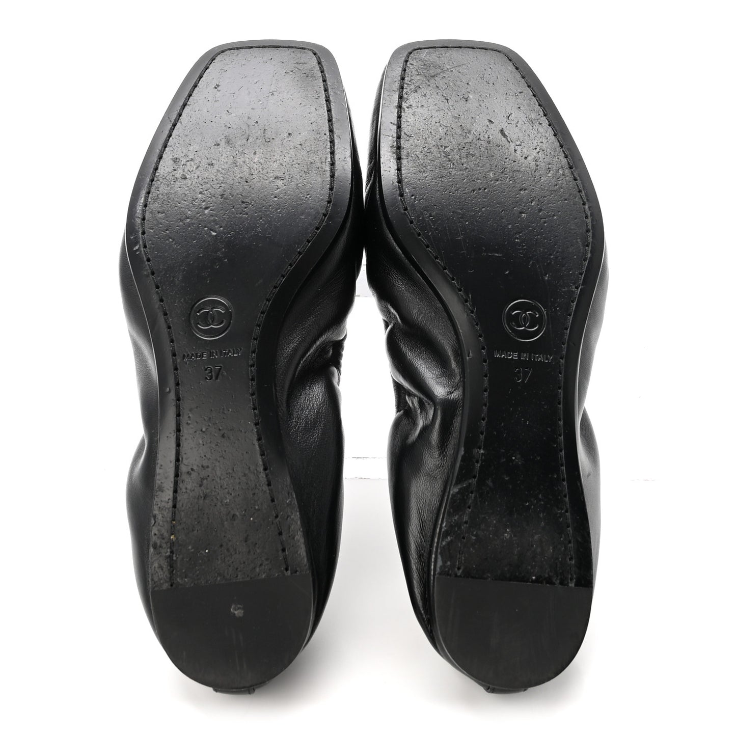 Lambskin CC Turnlock Ballerina Flats 37 Black