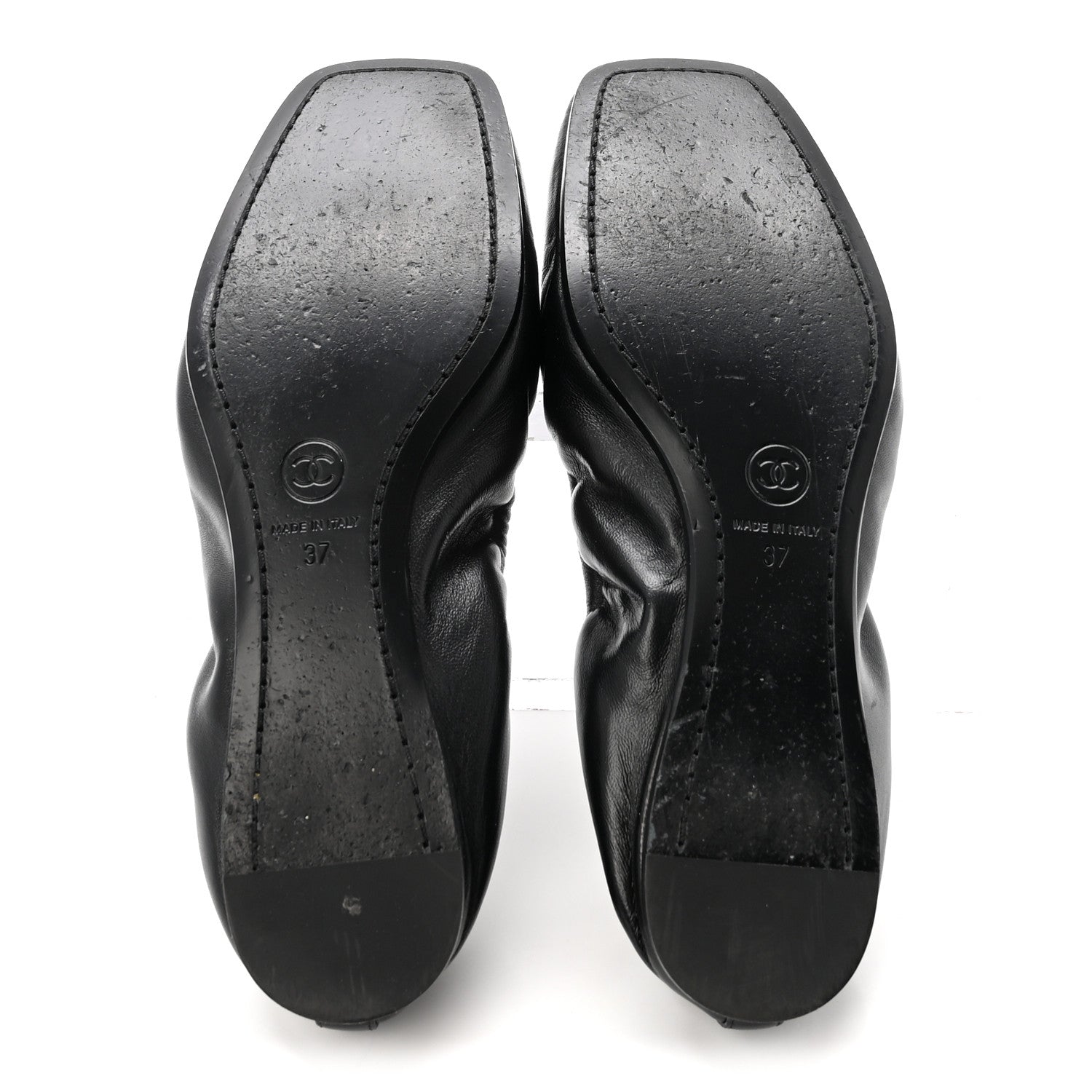 Chanel Lambskin CC Turnlock Ballerina Flats 37 Black 6 of 10
