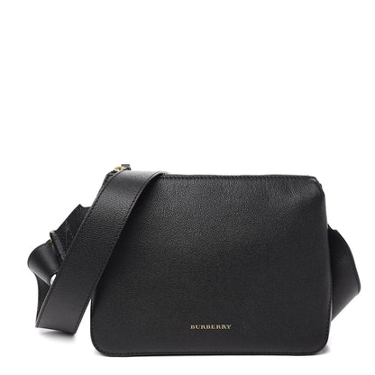 Burberry Soft Grain Calfskin House Check Small Helmsley Crossbody Black 1 of 11