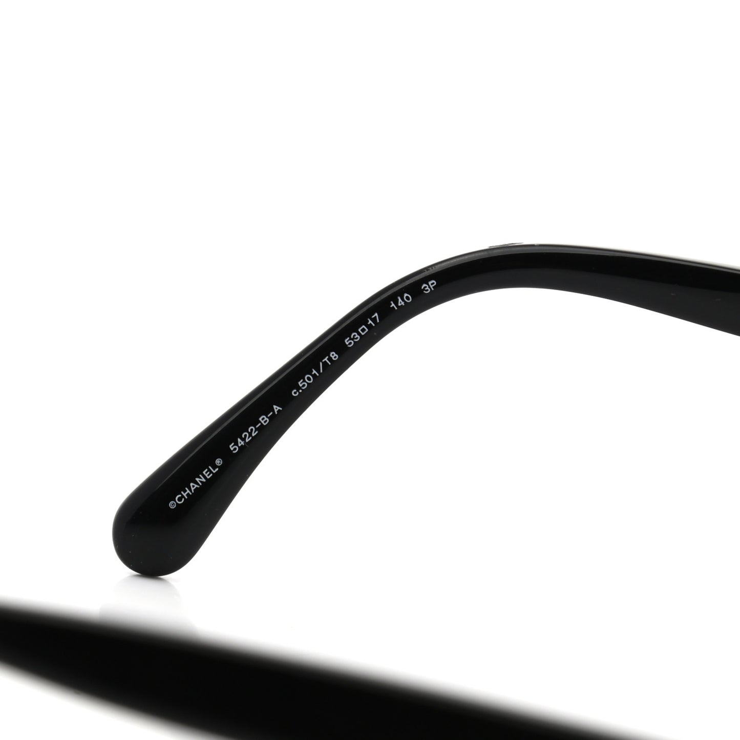 Acetate Strass Polarized Square Sunglasses 5422-B Black