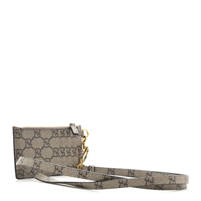 Gucci X BALENCIAGA GG Supreme Monogram Logo Card Case With Strap Beige Ebony 3 of 10