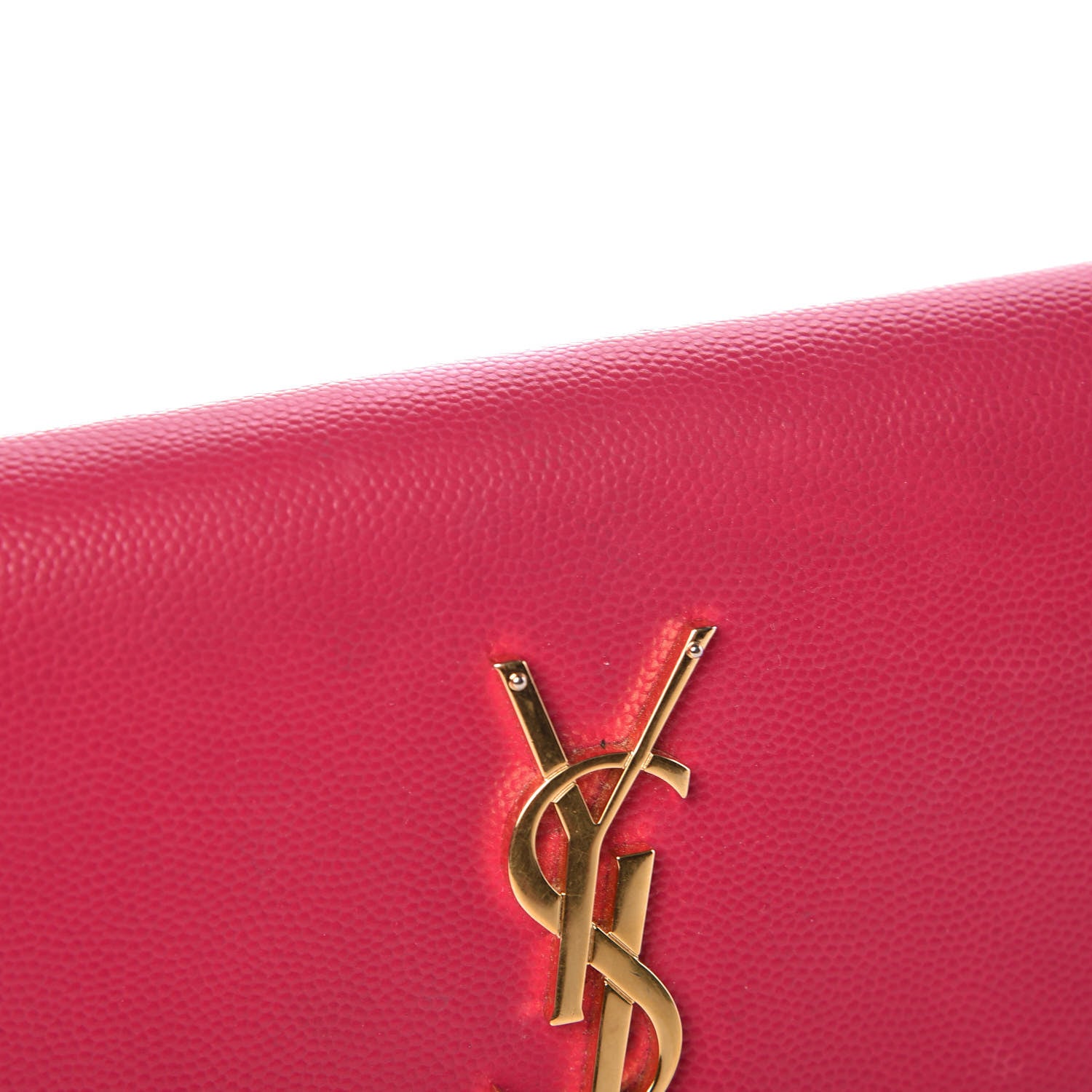 Saint Laurent Grain De Poudre Classic Monogram Cassandre Wallet Fuchsia 31 of 38