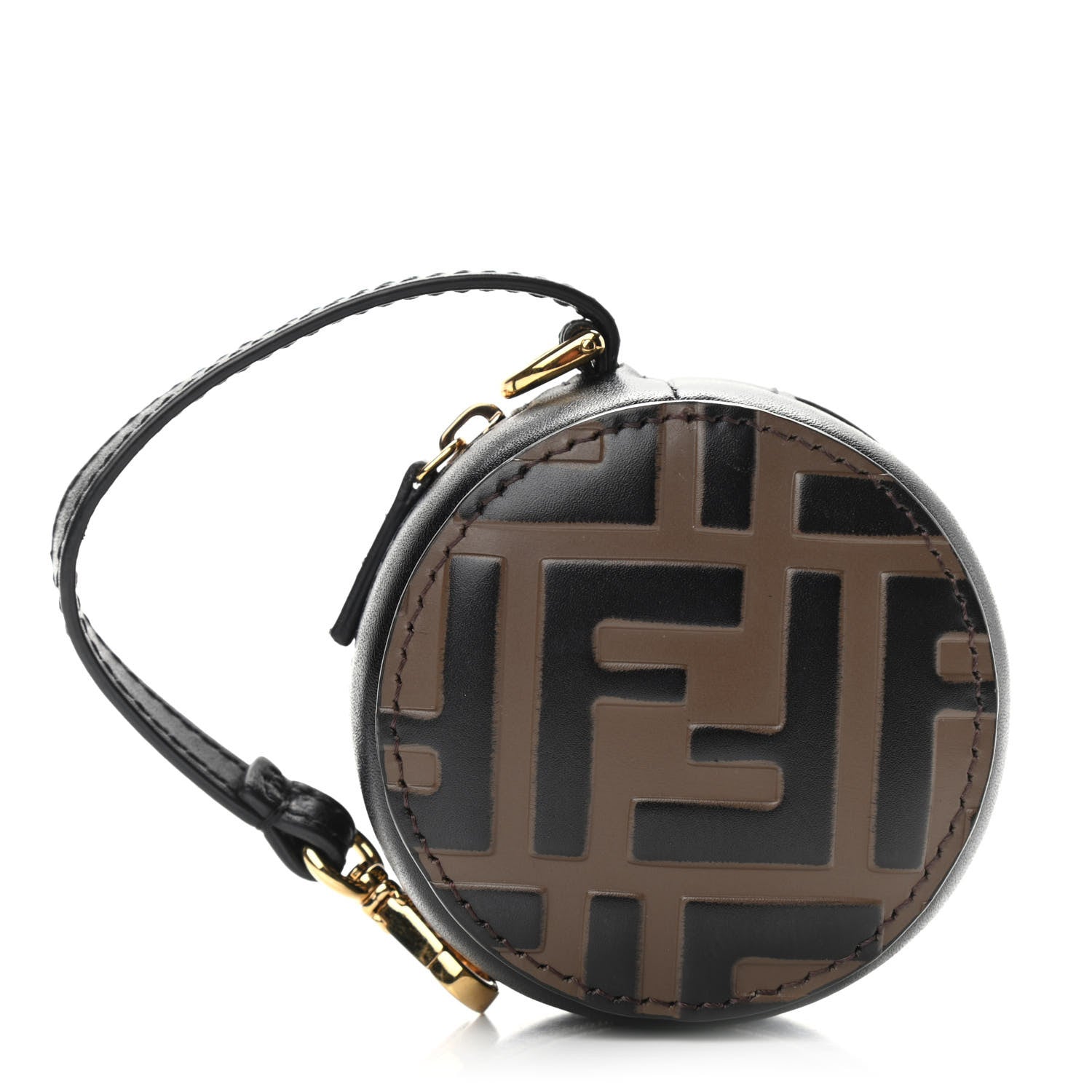 Fendi Calfskin FF 1974 Embossed Help Bag Maya Black 4 of 15