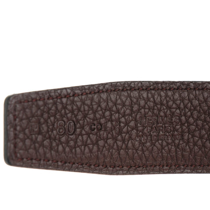 Hermes Box Togo 32mm H Belt 80 Black Chocolate 3 of 8