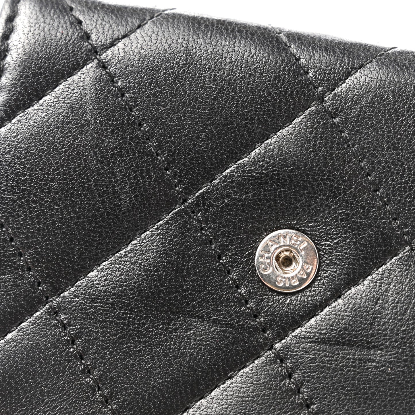 Lambskin Quilted Double Sided Wallet Black