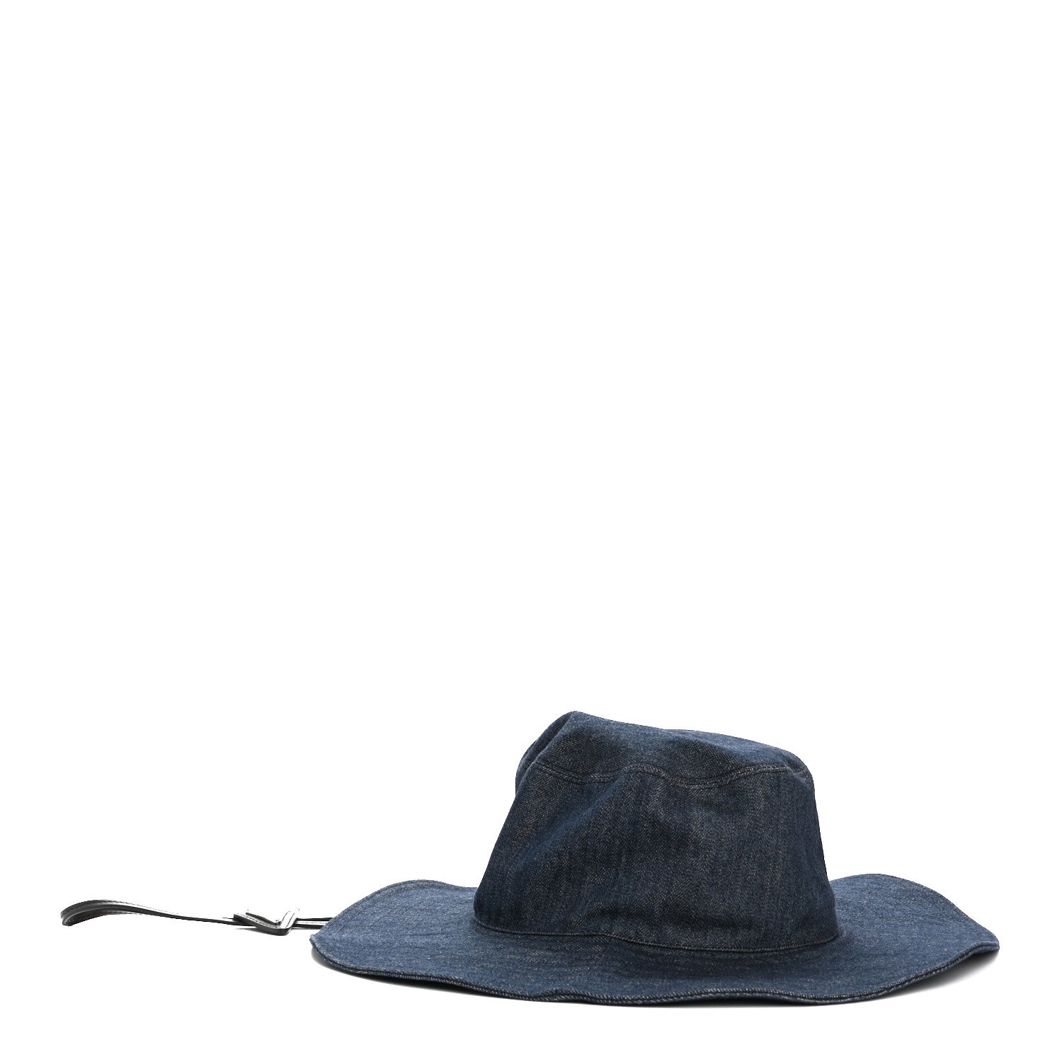 Prada Denim Triangle Wide Brim Drill Hat M Blue 4 of 9