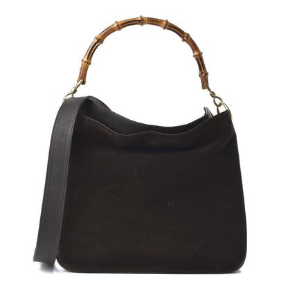 Gucci Suede Bamboo Top Handle Tote Dark Brown 1 of 10
