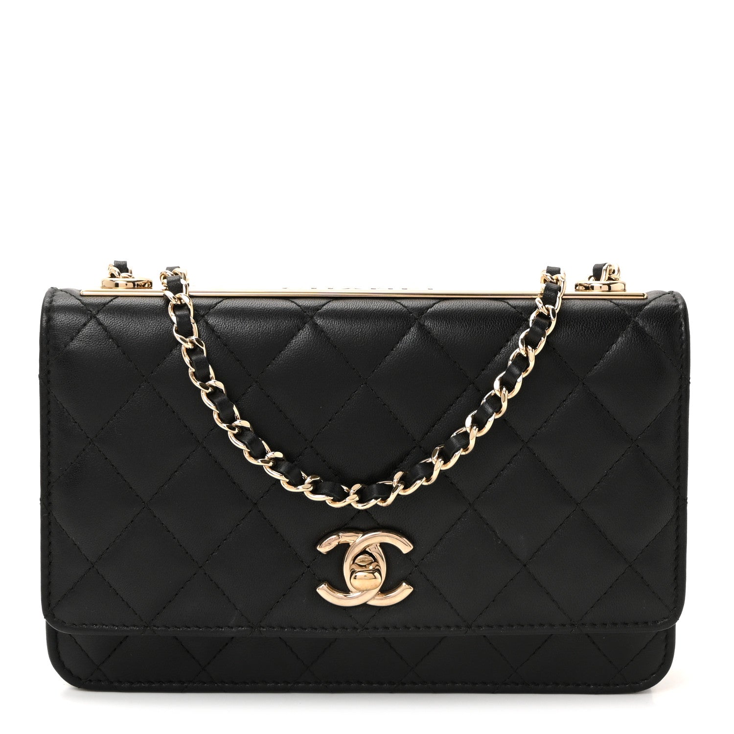 Chanel Lambskin Quilted Trendy CC Wallet On Chain WOC Black 1 of 11