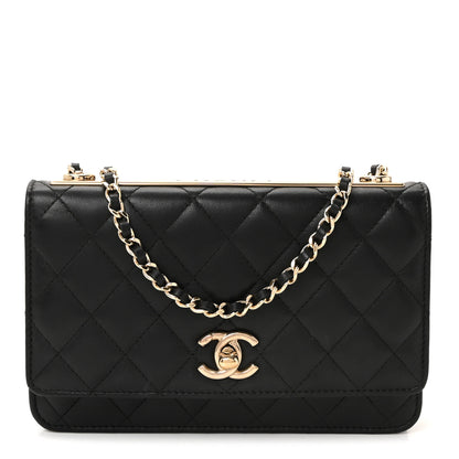 Chanel Lambskin Quilted Trendy CC Wallet On Chain WOC Black 1 of 11