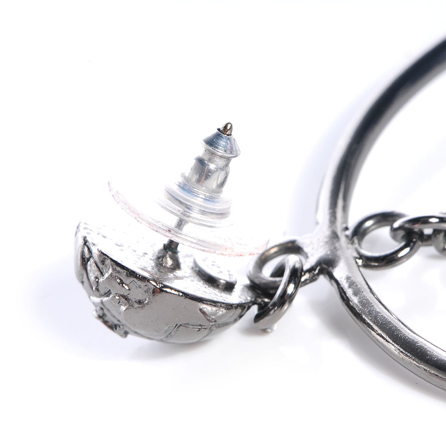 Ruthenium Large Saturn Drop Earrings
