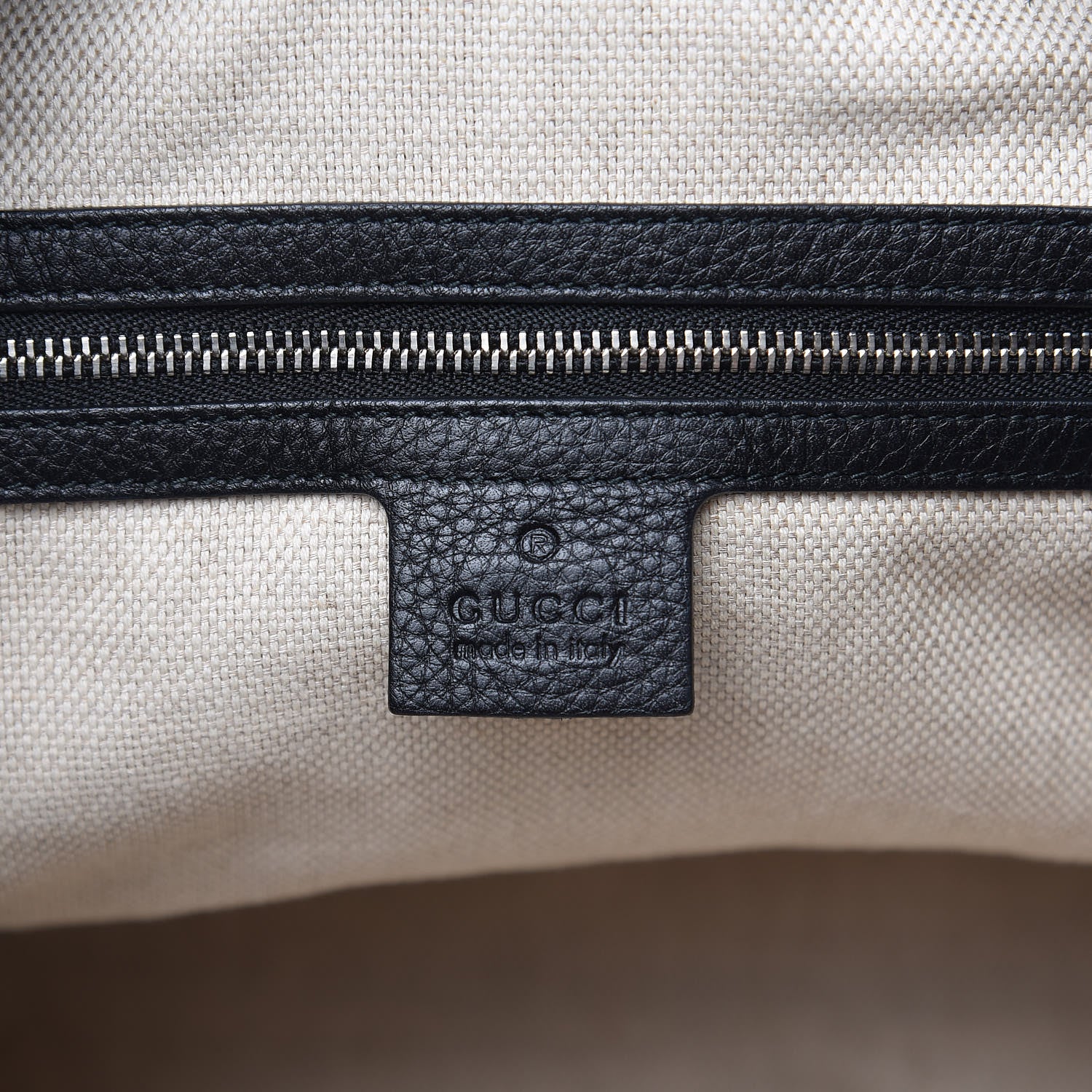 Gucci Pebbled Calfskin Studded Medium Soho Chain Shoulder Bag Black 6 of 14