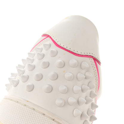 Christian Louboutin Calfskin Vieira Spikes Flat Sneakers 38 Bianco Rose 12 of 13