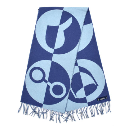Hermes Cashmere Casaque Charms Muffler Outremer Bleu Ciel 2 of 5
