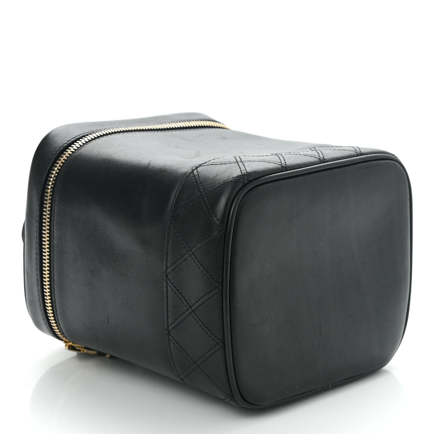 Lambskin Vanity Cosmetic Case Black