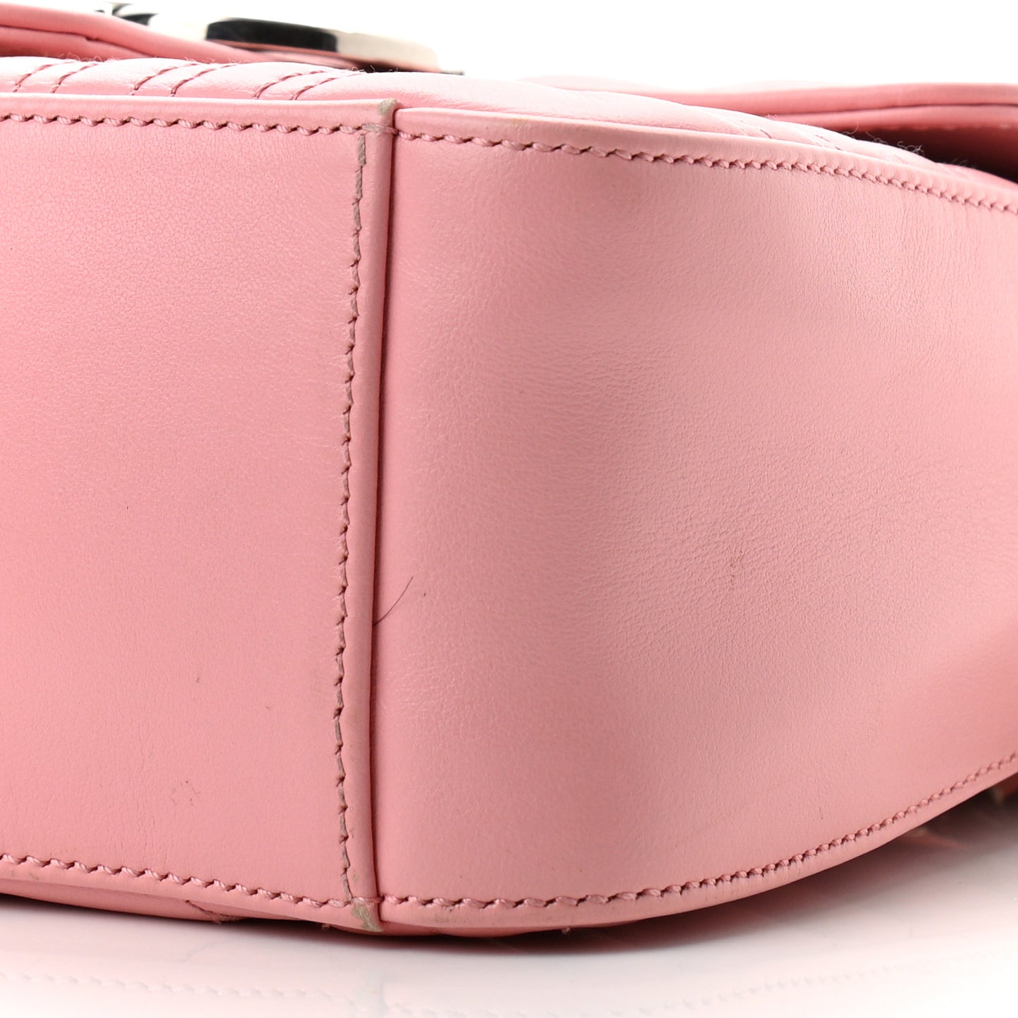 Calfskin Matelasse Mini GG Marmont Top Handle Shoulder Bag Wild Rose