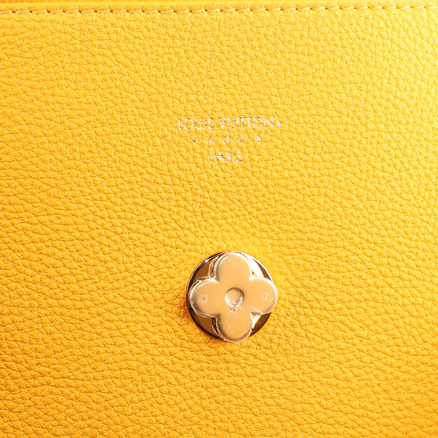 Louis Vuitton Grained Calfskin LV Pont 9 Soft PM Sunbeam 6 of 9
