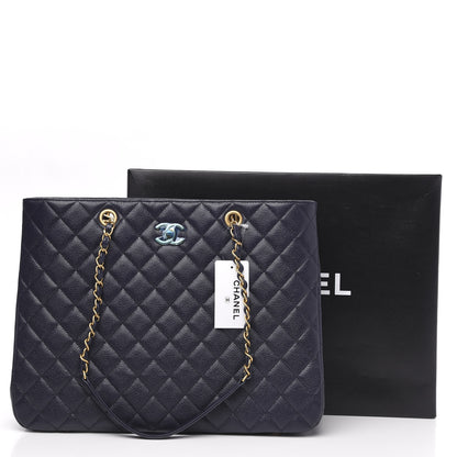 Chanel Caviar Quilted Large CC Shopping Tote Navy 11 of 11