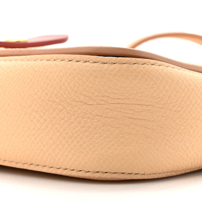Celine Grained Shiny Calfskin Strap Clutch Light Taupe Red 9 of 10
