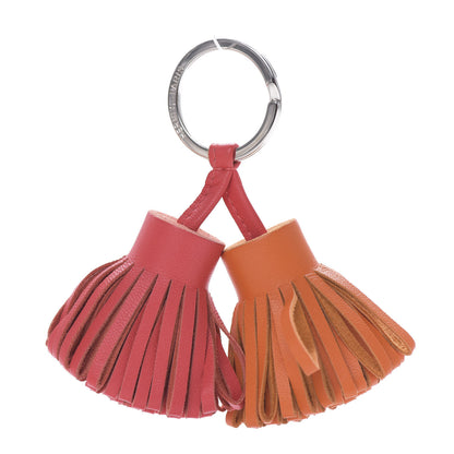 Hermes Lambskin Carmen Uno-Dos Key Holder Feu Rose Jaipur 1 of 4